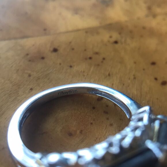 Natural Silver Sapphire Sterling Silver Ring Size 7 - Picture 7 of 8